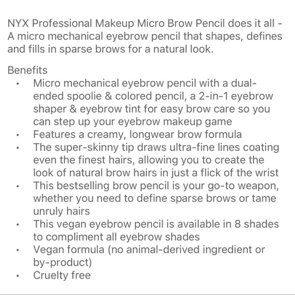 NYX Micro Brow Pencil NEW Blonde Eyebrow Defining Crayon Dual Sided NIB - Picture 5 of 8